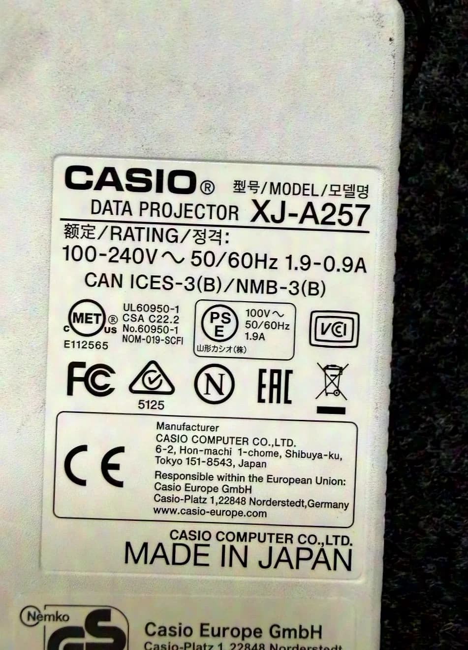 Casio XJ-A257