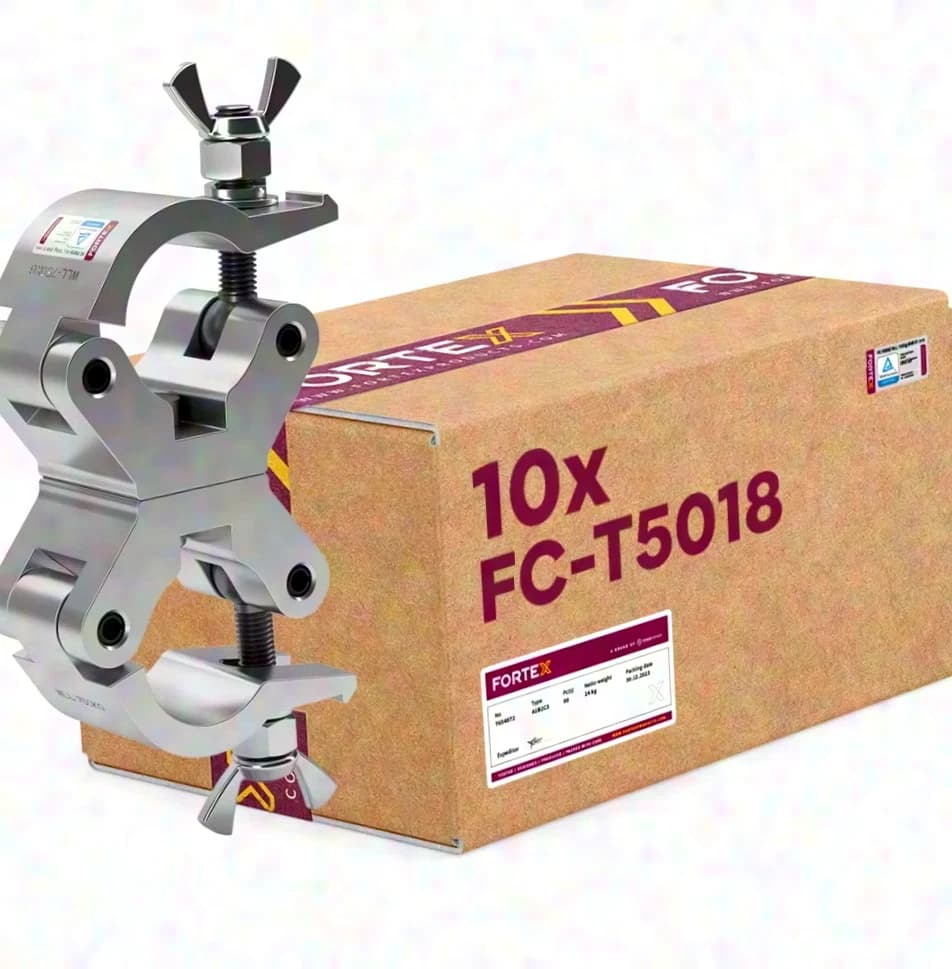 10x FORTEX Swivel Coupler truss klem WLL 750kg buis Ø48-51 mm