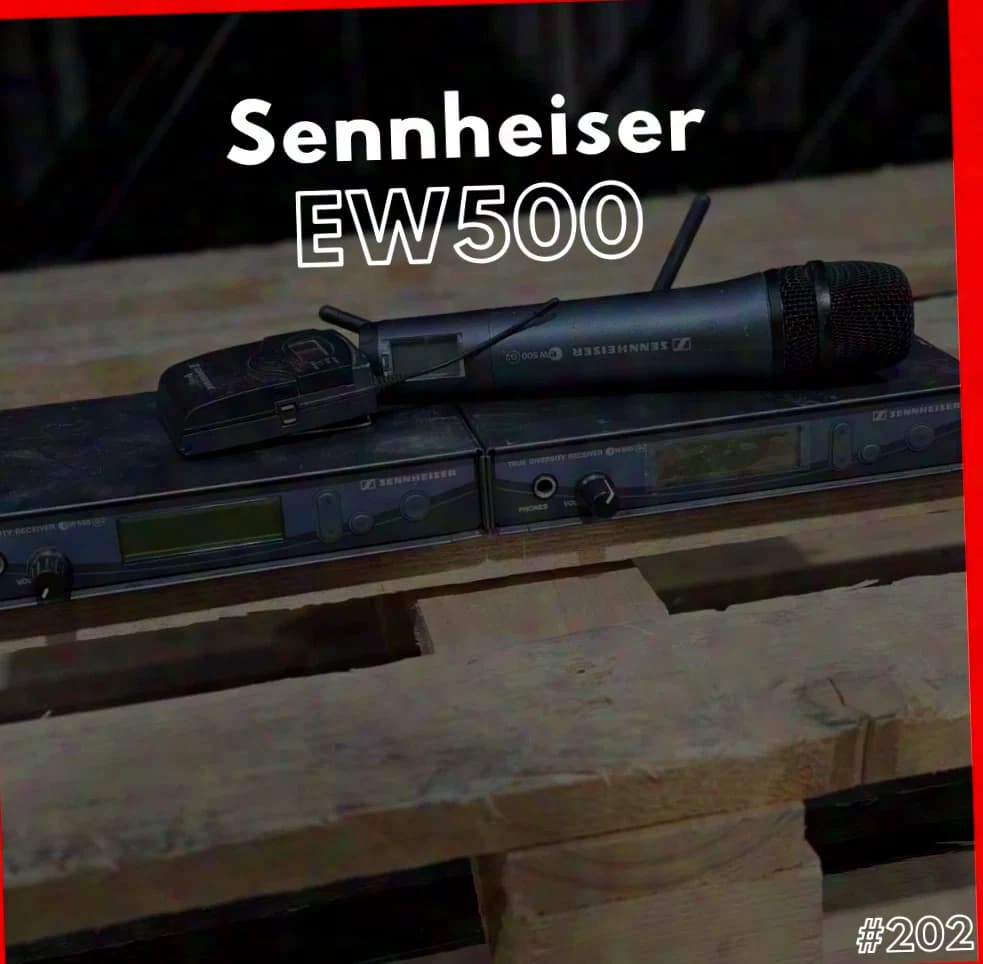#202 Sennheiser 2x Sennheiser ew500 G2 E-Band Set 1x Handheld Microphone, 1x Bodypack