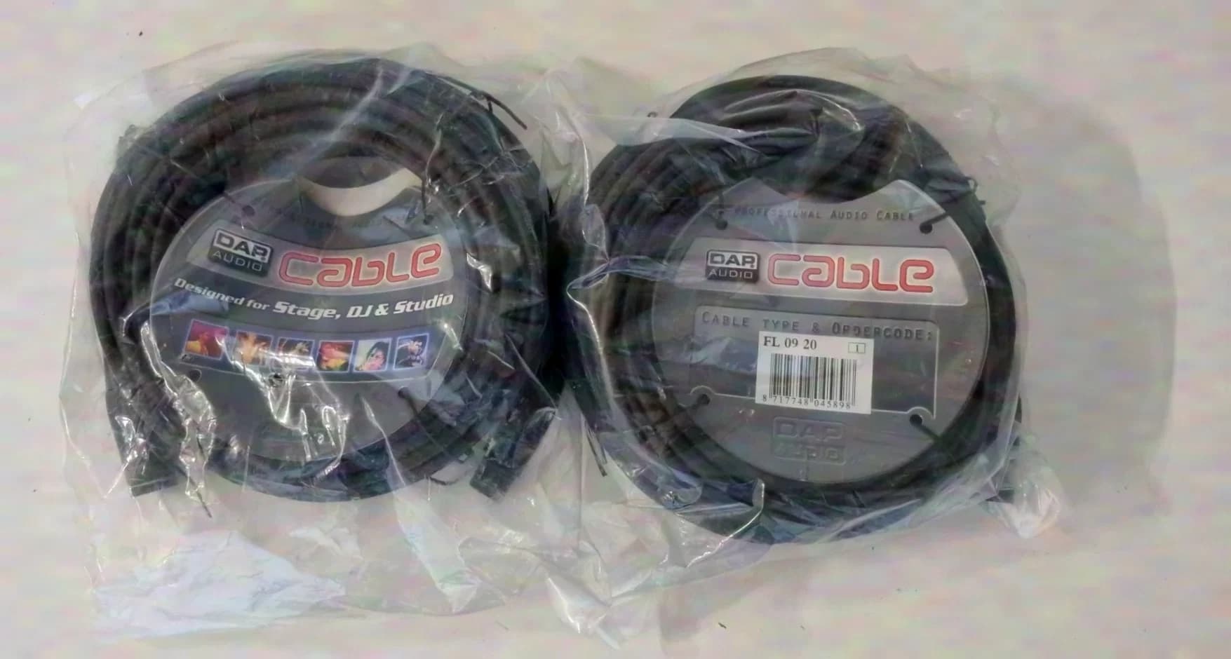 2x DAP XLR 3-pin DMX Cable Digital AES-EBU 20m -- NEW STOCK --