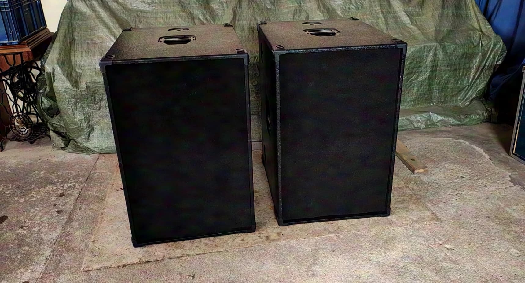 2x EV MTL-2 subwoofer replicas, each with 2x 18" B&C at 500 W RMS