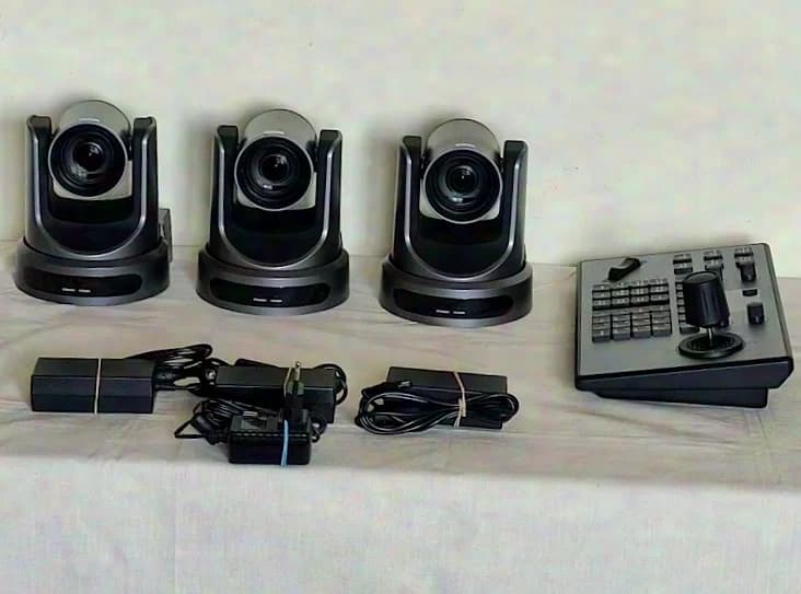 3x PTZOPTICS FULLHD HDMI 3GSDI LIVE STREAMING WEBTV PTZ Cameras + IP PoE CONTROL PANEL