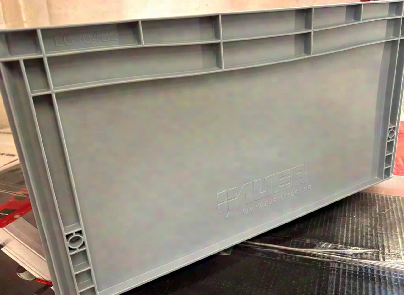 Auer EG6432 transport box with window storage box / storage rack box Eurobox / open-front storage bin