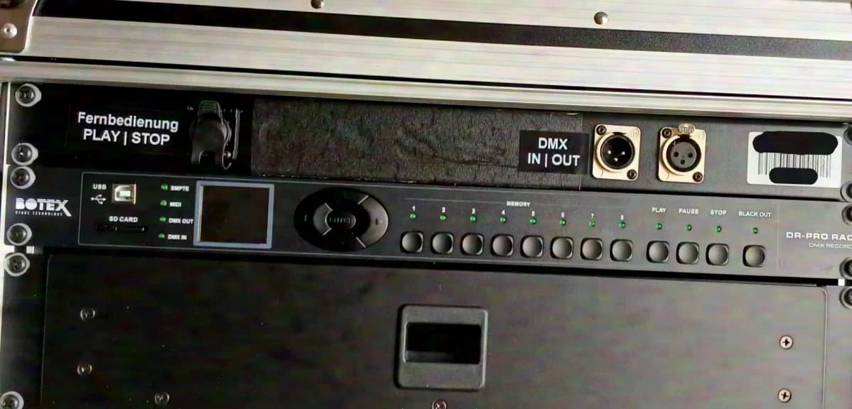 BOTEX DR-PRO Rack DMX Recorder in set with case