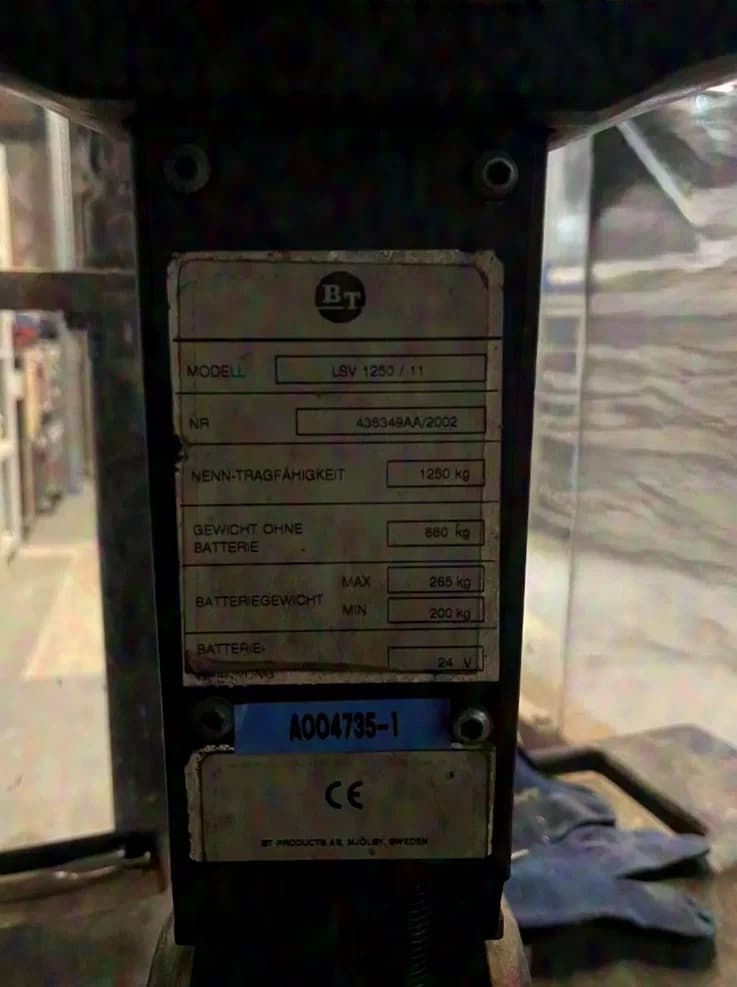 BT Ameise LSV 1250/11 High-Lift Pallet Truck