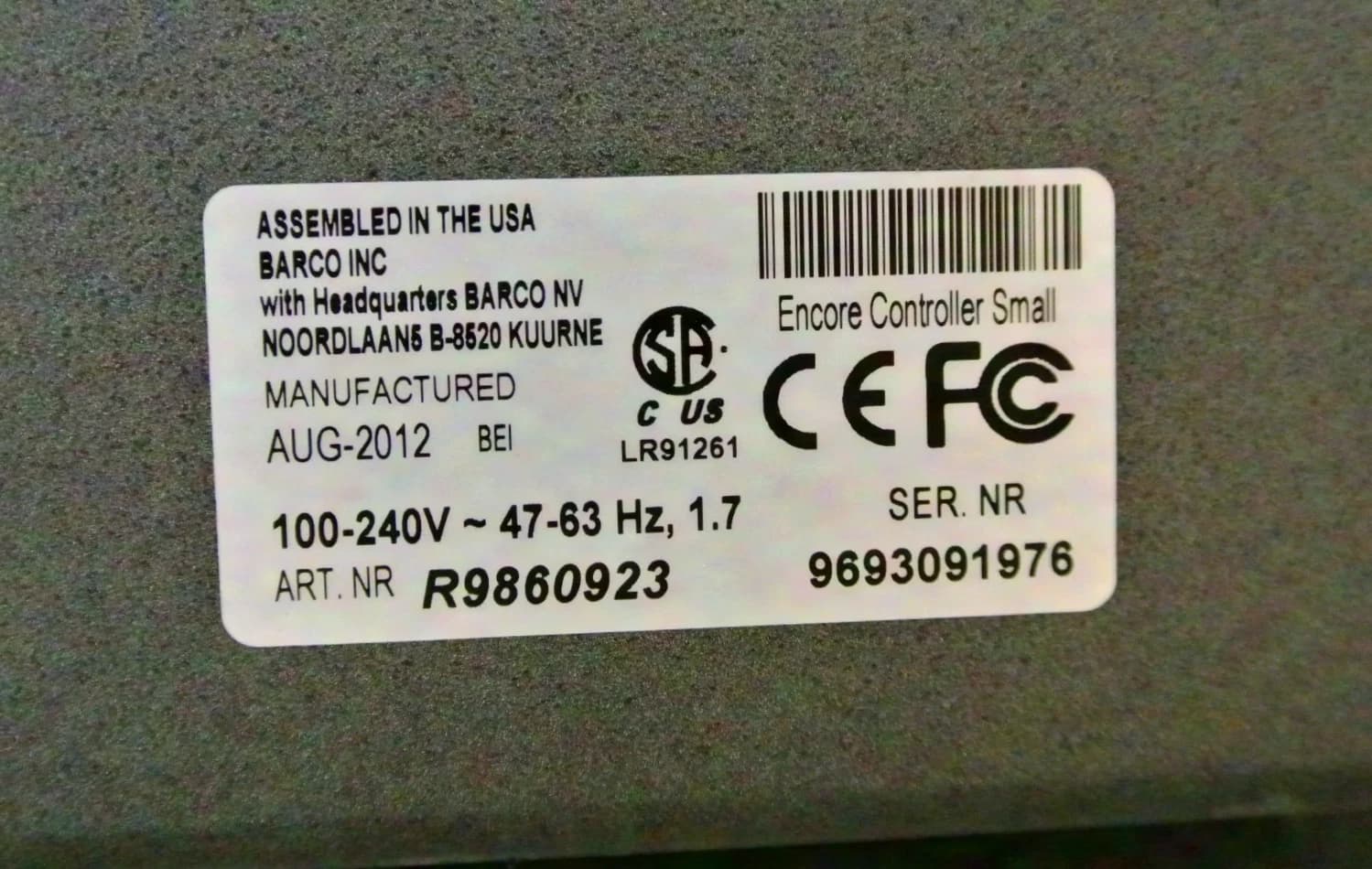 Barco / Folsom Encore Controller SC & 3ME Processor