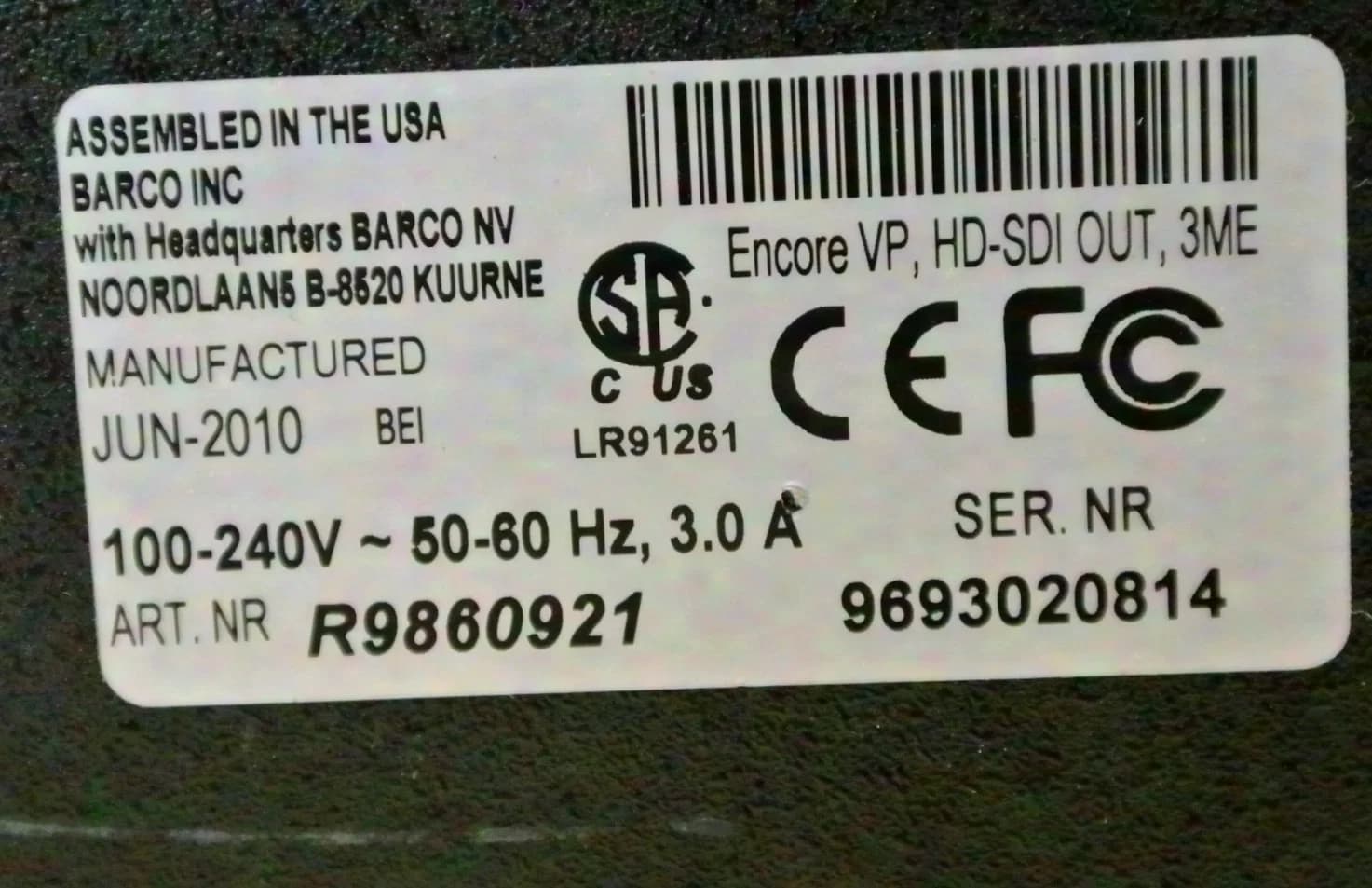 Barco / Folsom Encore Controller SC & 3ME Processor