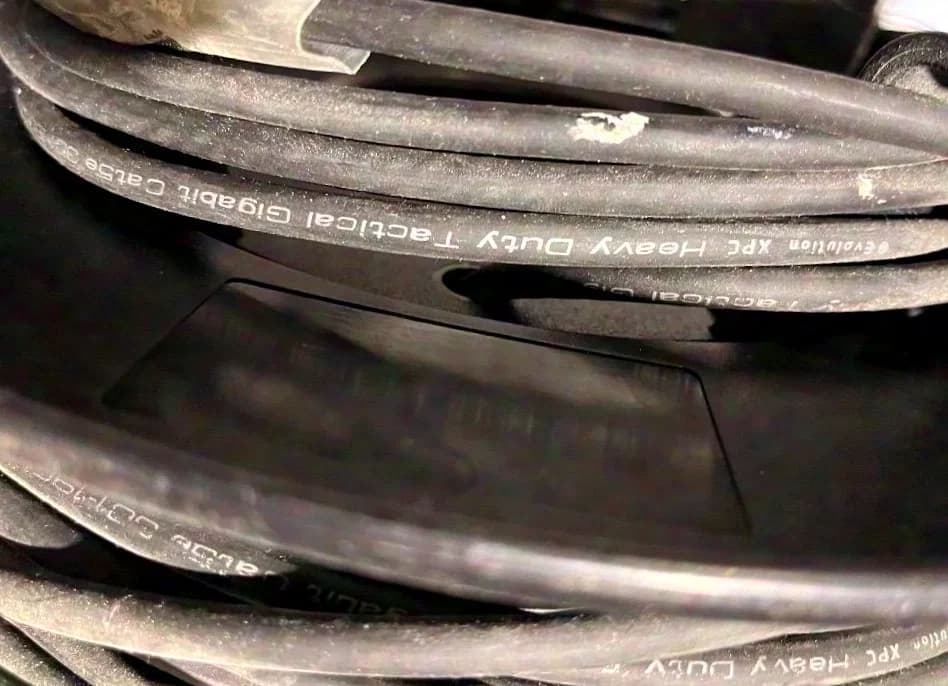 CAT5e 100m "evolution XPC Heavy Duty Tactical Gigabit Cat5e 301-190 4x2xAWG24/1" drum with Amphenol connectors