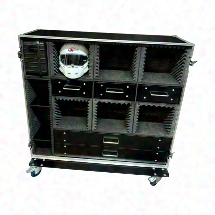 Casebase transport case for helmets with drawers