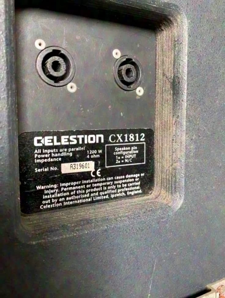 Celestion CXi 1022P + CX 1812 PA system 4 tops 4 subs