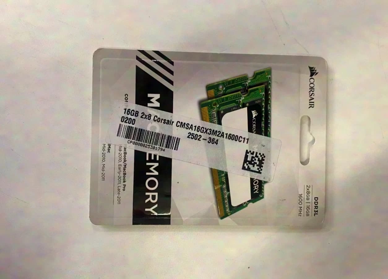 Corsair 16GB (2x8GB) Corsair SODIMM PC10600/1333Mhz for MacBook Pro, iMac, Mac mini