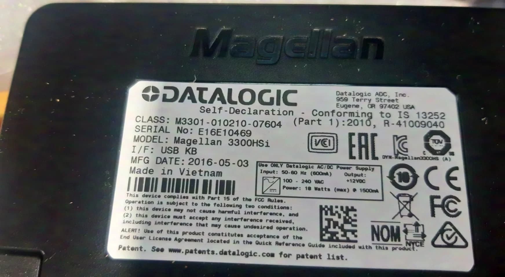 DATALOGIC Magellan 3300HSi Barcode Scanner