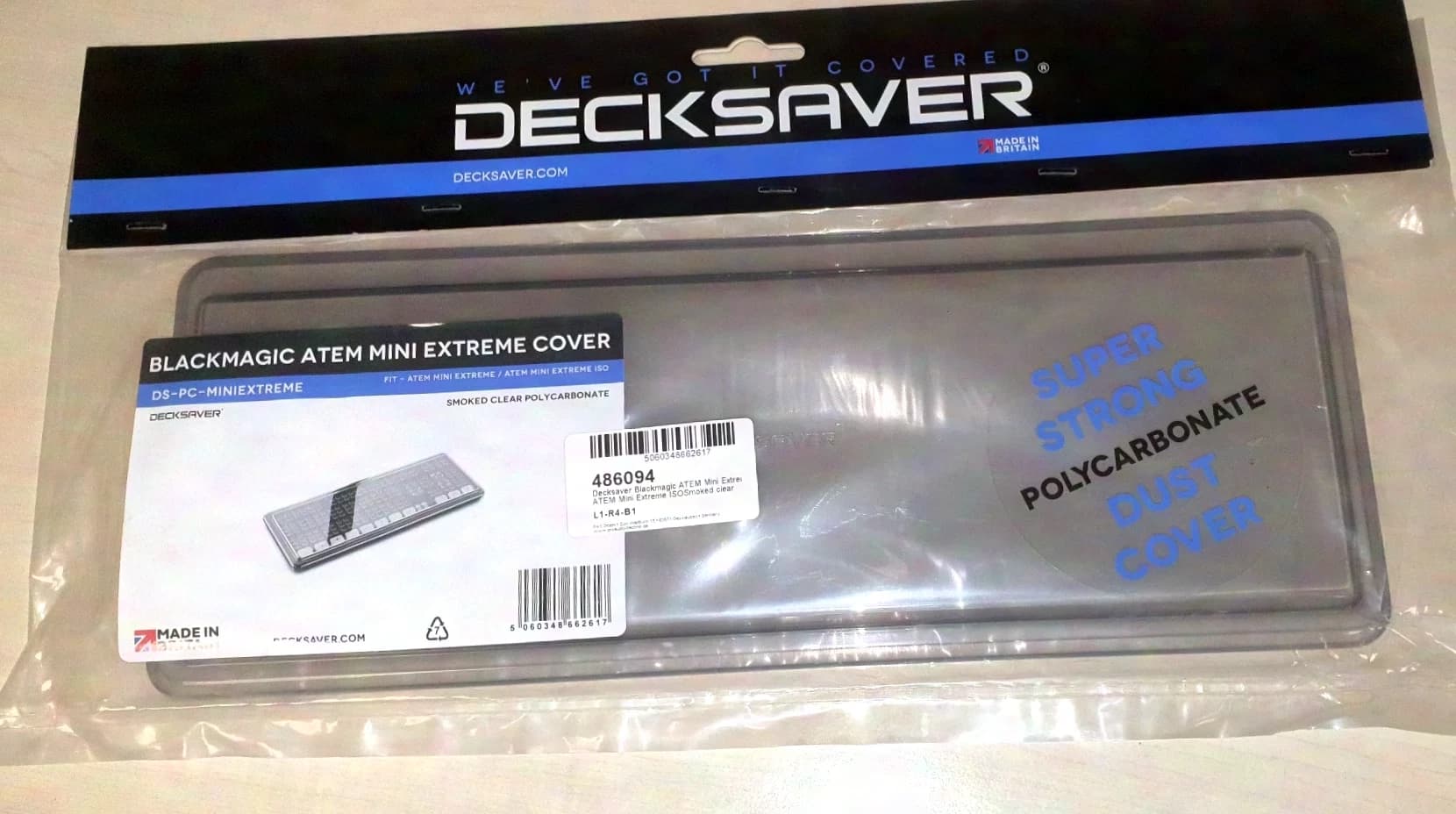 DECKSAVER Protective cover for Black Magic ATEM Mini Extreme and ATEM Mini Extreme ISO made of polycarbonate