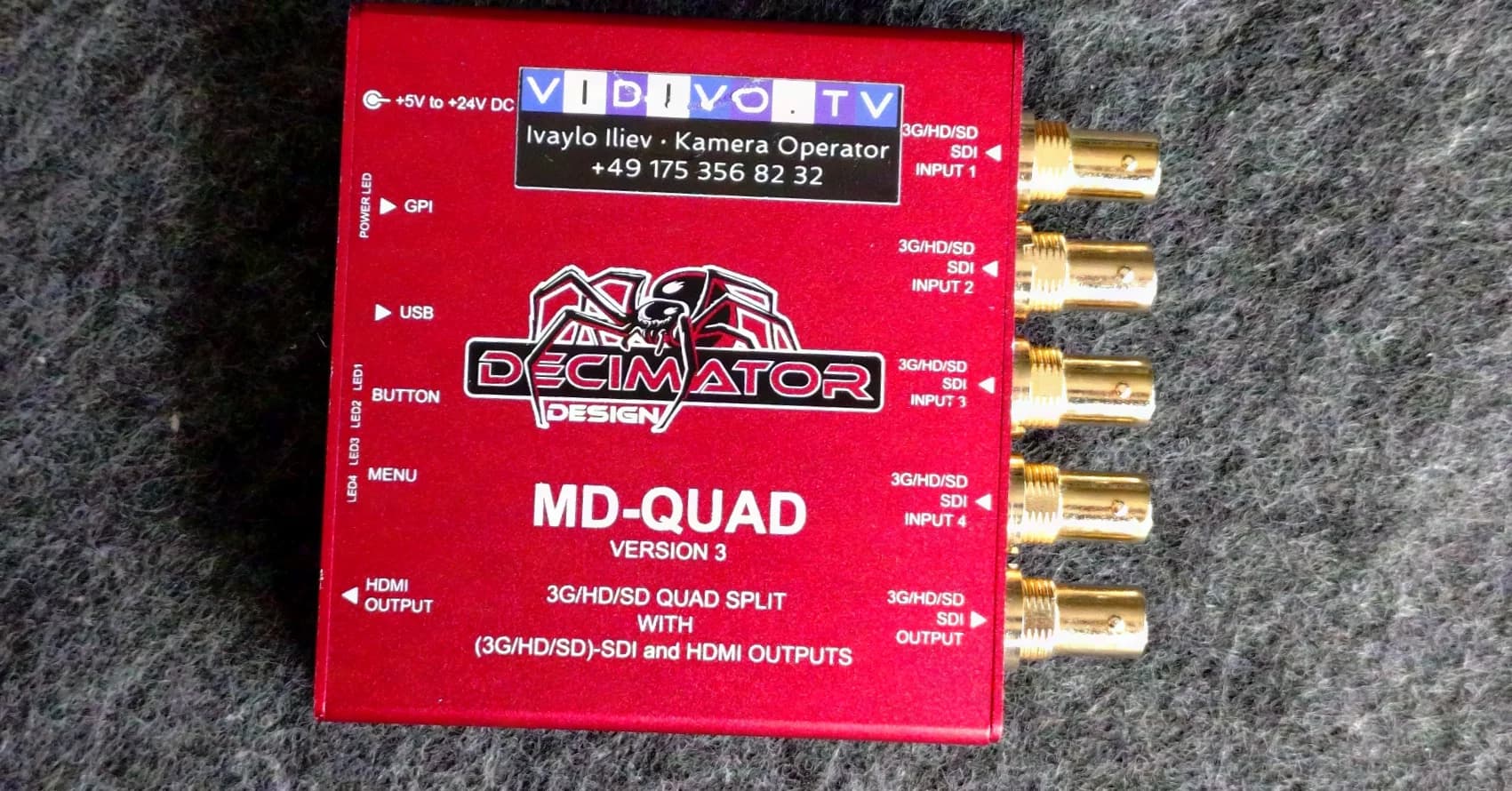 Decimator Design MD-QUAD 1- to 4-way Multiviewer, 3G/HD/SD-SDI