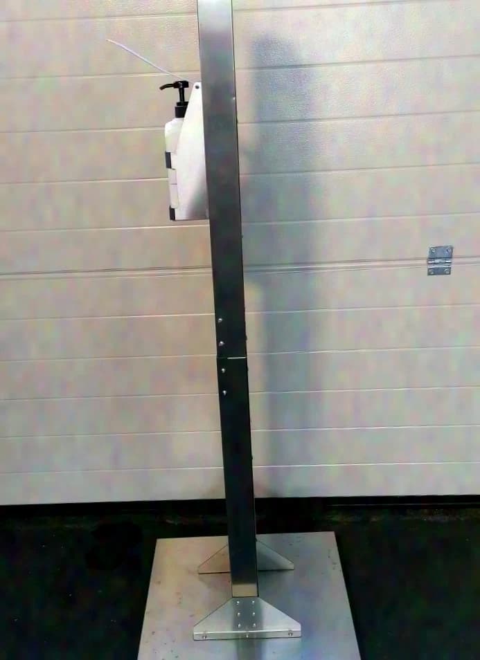 Stainless steel "Hygiene-Tower" disinfection stand