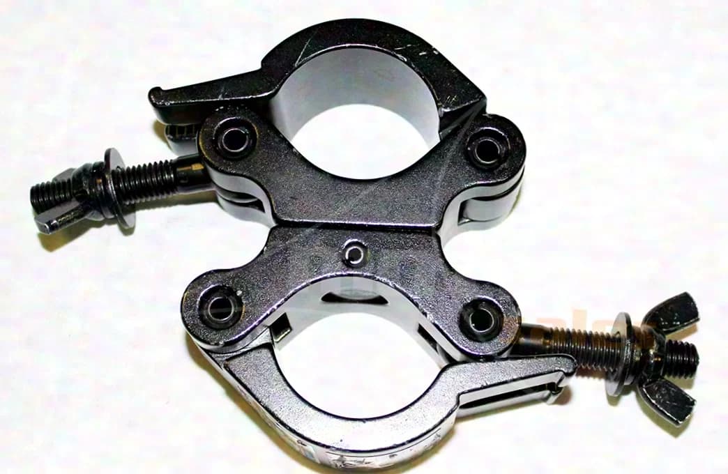 Double clamps 90° and 360°, set of 20 in case (black)