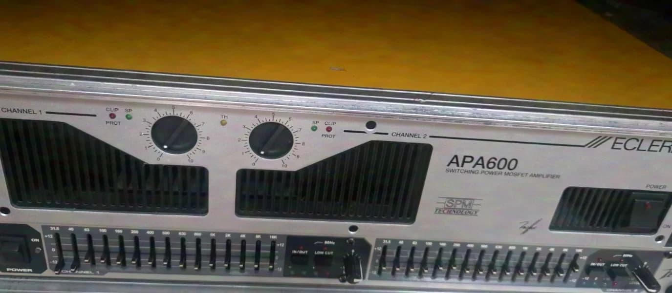 Ecler&Peavey Ecler APA600 Power Amplifier + Peavey PV®215EQ Equalizer in Flightcase