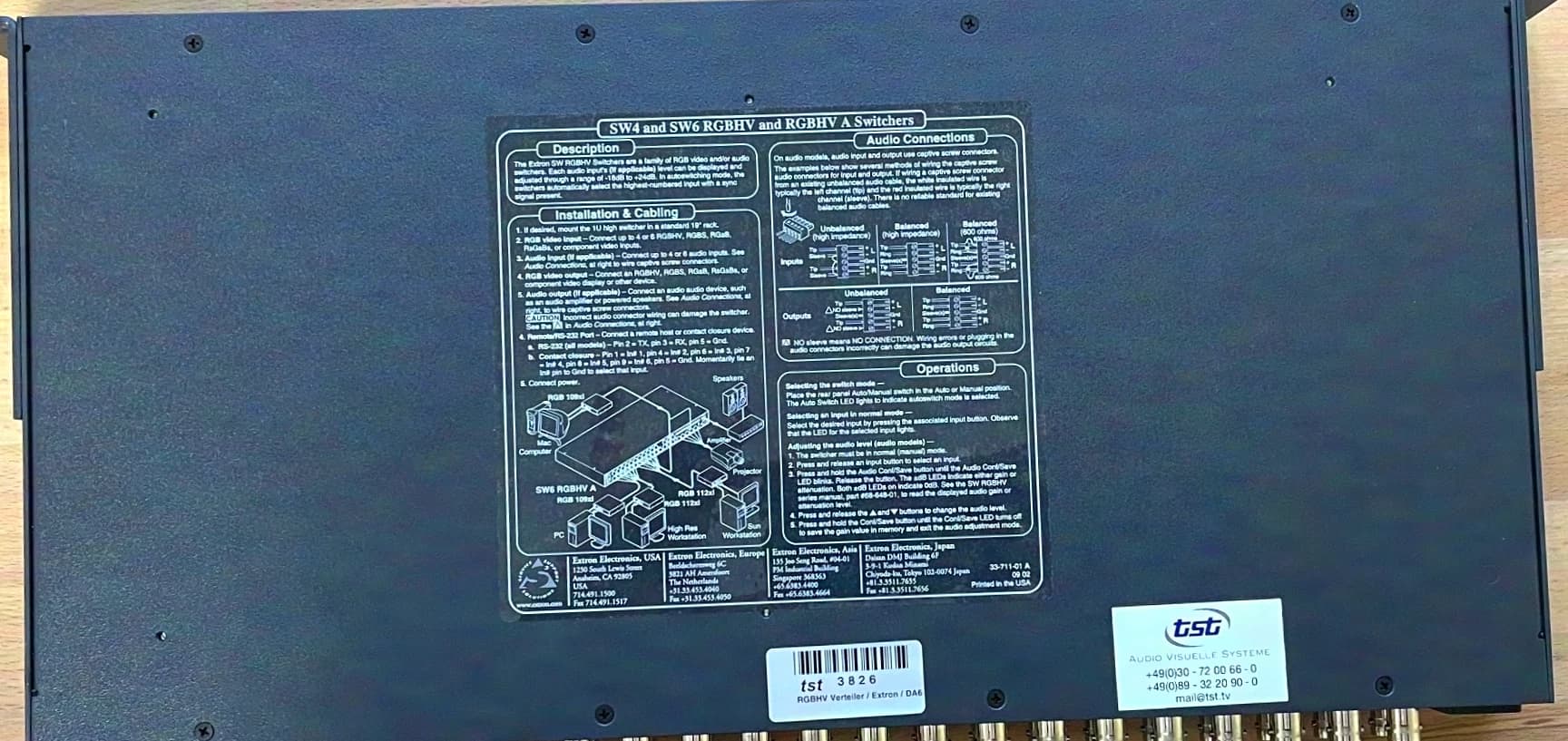 Extron RGBHV Switcher SW 6 RGBHV