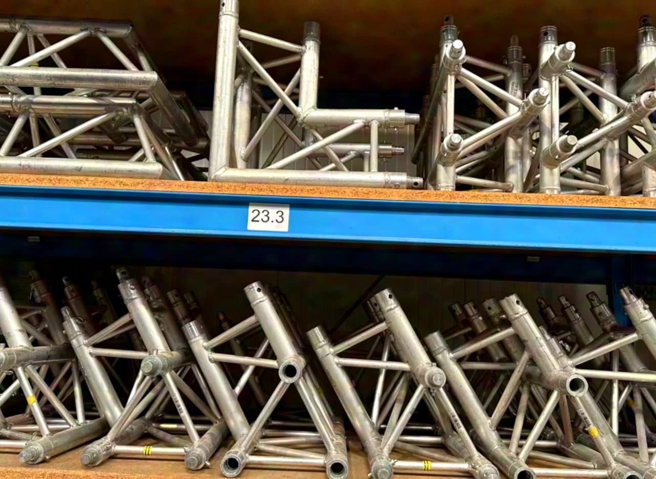 Global-, Euro- und Fix Truss, FD33 three-point truss, 90° corner, 1 chord on top