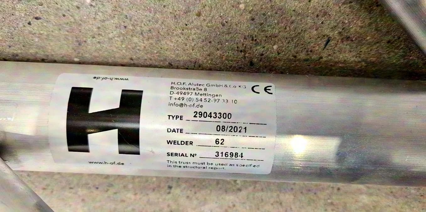 H.O.F. Alutec H.O.F. Alutec HOFKON 290-43300 Truss Length