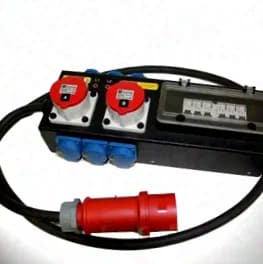 INDU STV 32A/400V->2x16A/400V 5P, 6xSchuko, without RCD