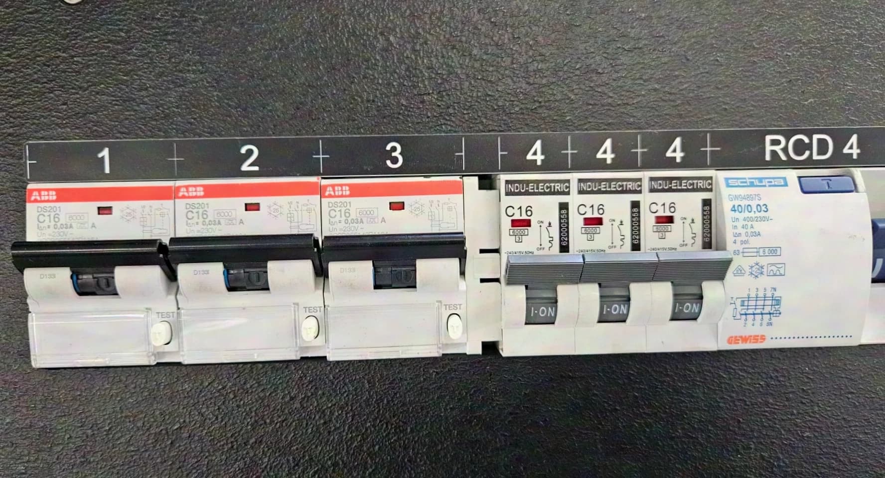 Indu * 63A Power Distributor / Sub-Distribution 19" * Meter + individual RCDs