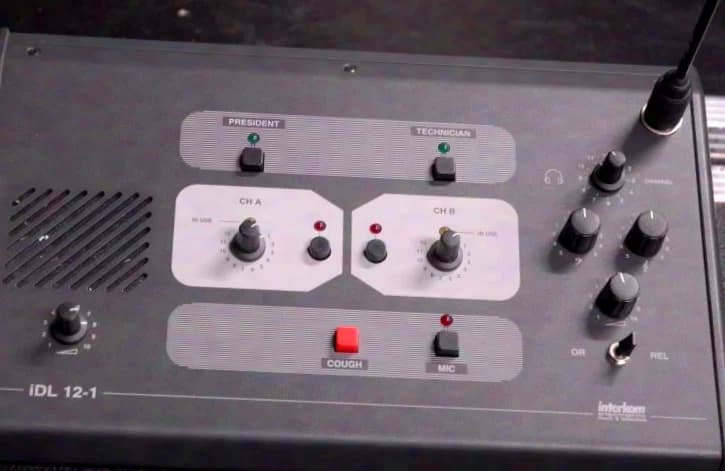 Interkom electronic DVM audio conference system DVM delegate units with and without voting Sennheiser MKE42