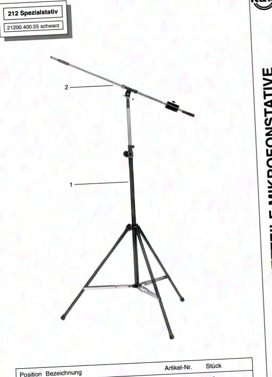 K&M 8x Choir Stand 214 with Swivel Arm 212c as a Set