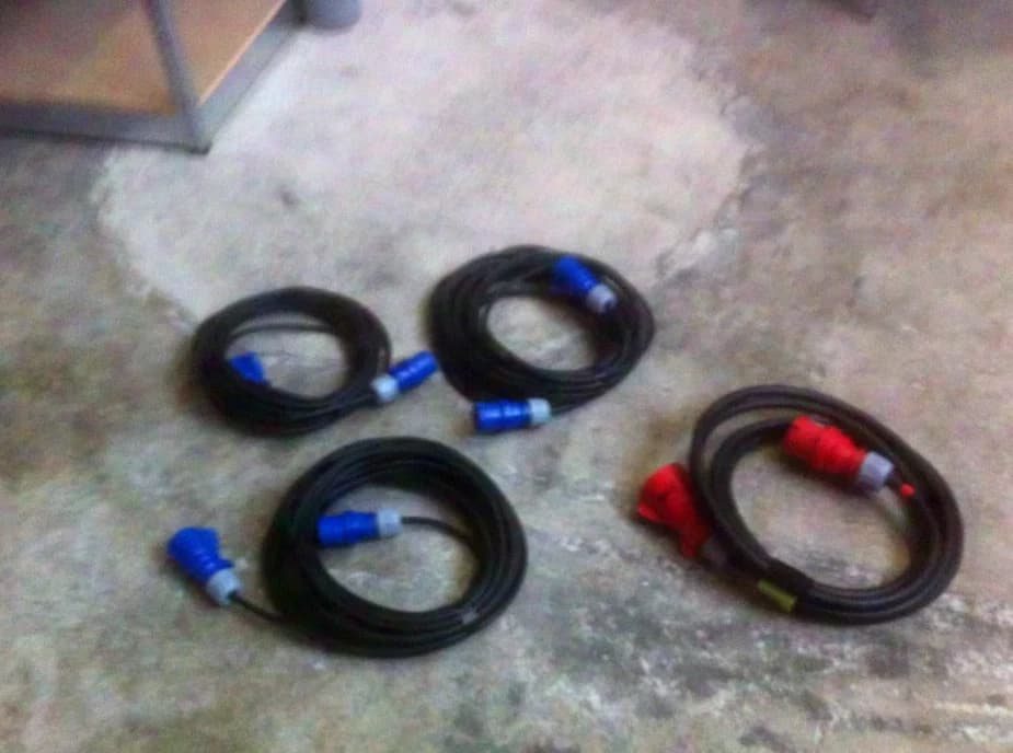 CEE 16A Blue Cable Various Lengths 10m, 15m, 20m