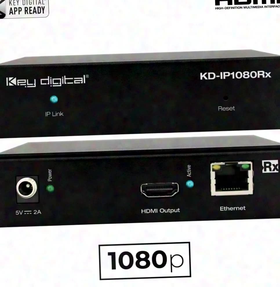 Key digital KD-IP1080RX Enterprise AV over IP with POE (RX) Receiver