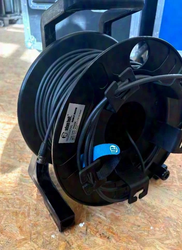 Klotz UHD HD-SDI video cable, 50m, black, BNC/BNC, for 6G-SDI / HD-SDI on drum SDI cable
