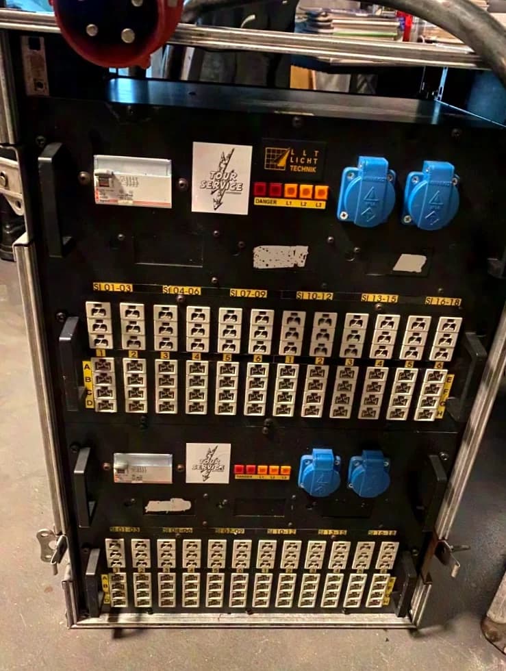 LLT Lichttechnik LLT distribution unit for three-phase power / fixed power / Movinglight CEE 63A with Hotpatch