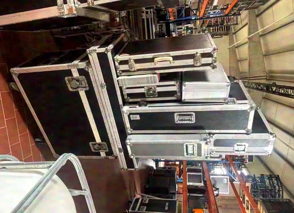 Empty cases various sizes Case crates transport crates suitcases bags Case