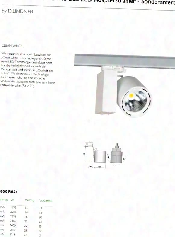 Lival Hub Citizen (500 pieces) LED light for track rail tracklight 3000K 15W