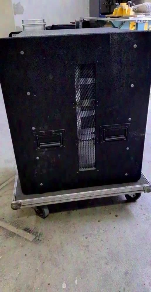 MGM 19" Rack, 16 rack units, with lid case, casters, used