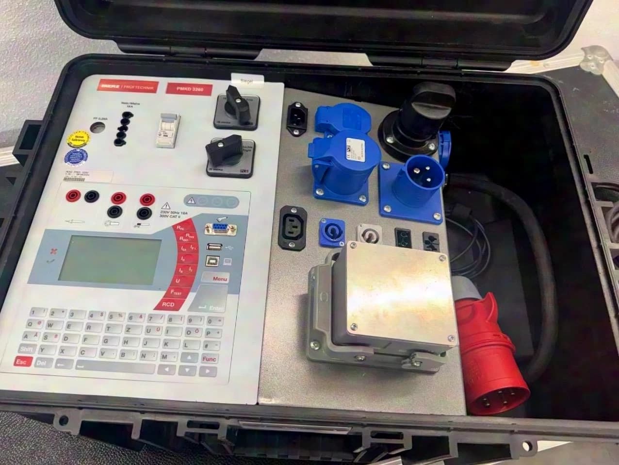 Merz PMDK 3260 VDE testing device 0701-0702 incl. PMAK 3250 test case