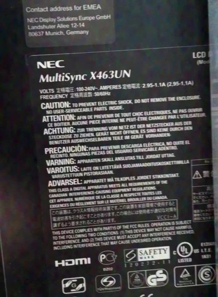 NEC X463UN 9 pcs. incl. accessories and rigging