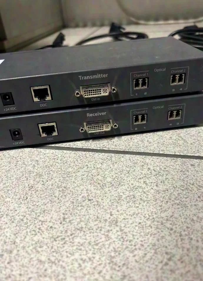 Opticis M1-3R2VI-DU SET Fiber Optic DVI Extender Transmitter/Receiver for LC