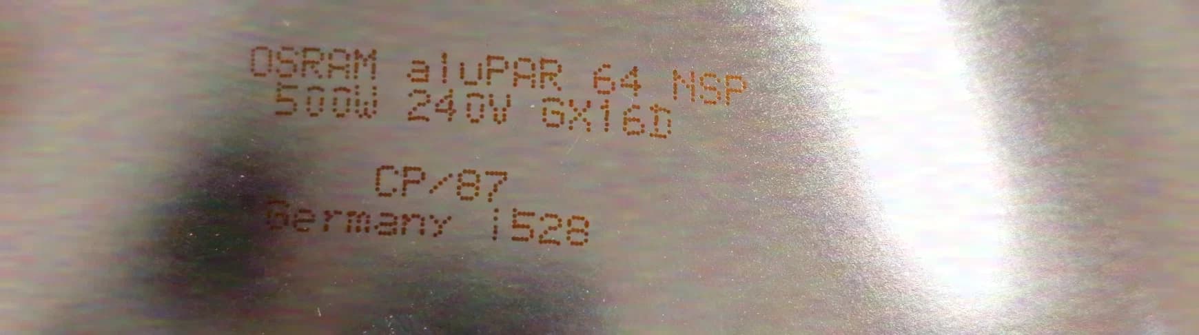 Osram aluPAR64 CP/87 NSP 240V 500 Watt Burner