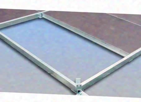 Package: Eschenbach cassette flooring, 3x1m, 19 panels, 4 aluminum rails 4m, screen printing