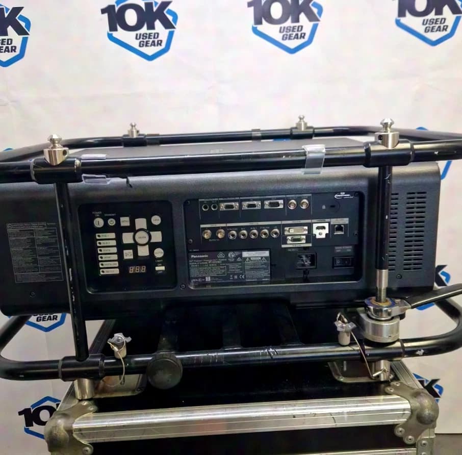 Panasonic PT-DZ21K2U WUXGA Large Venue 3-chip DLP Projector, Remote, Rigging frame, Wheeled flightcase