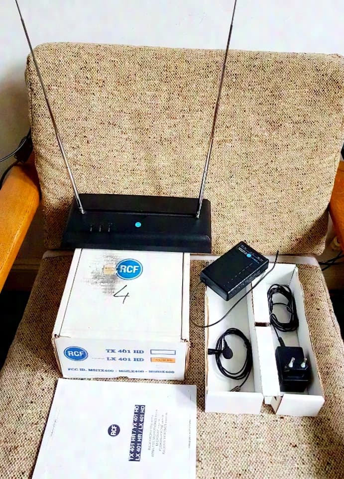 RCF LX DX 400 401 VHF Wireless System Lavalier Microphone + Receiver Set
