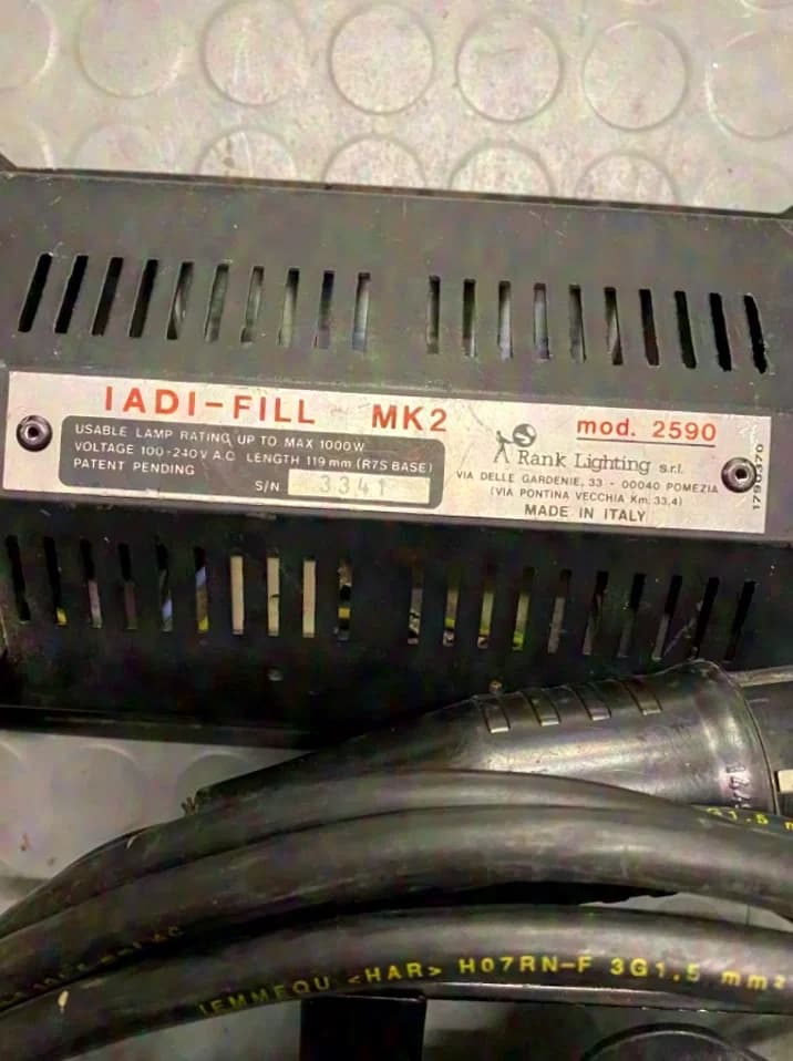 Rank Lighting s.r.l. Strand Light Halogen Floodlight with Switch IADI-FILL MK2 1000W Max. Mod. 2590
