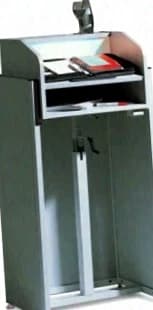Lectern Light Grey – height-adjustable with light and microphone connection