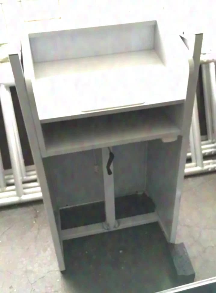 Lectern Light Grey – height-adjustable with light and microphone connection