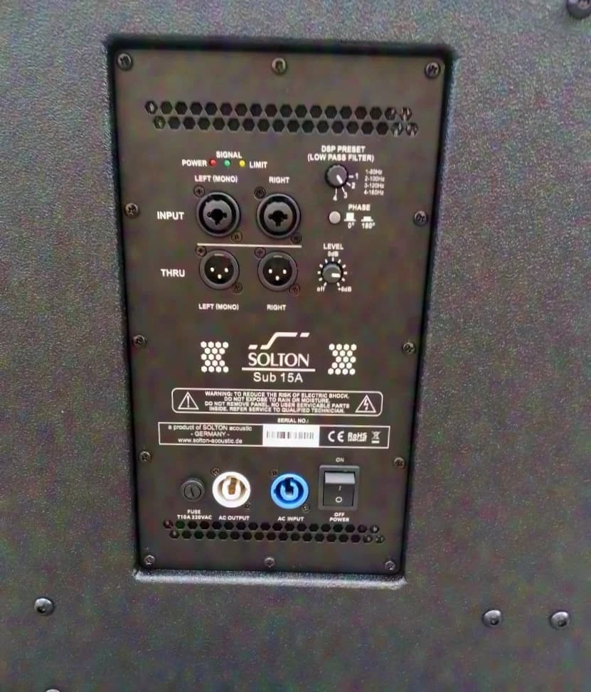 SOLTON aa craaft S One 2600W active 12" tops and 15" subs PA speakers