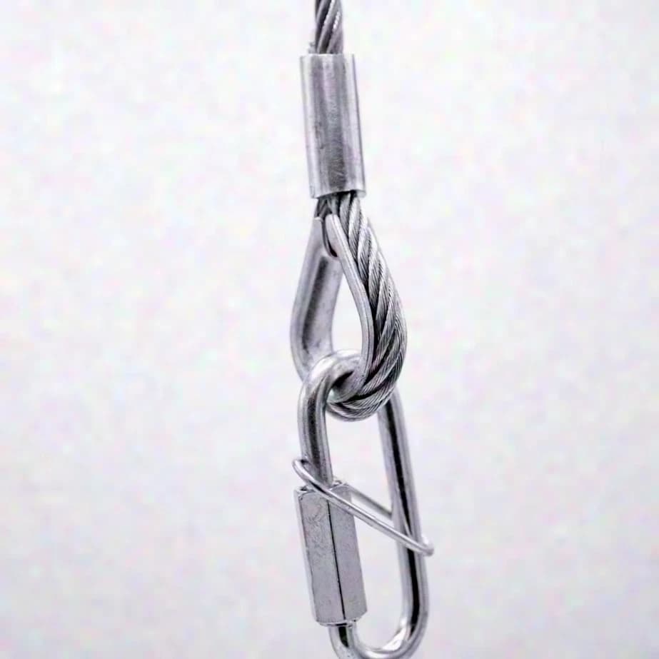 Safety cable 50 cm with secured locking link - Ø3 mm