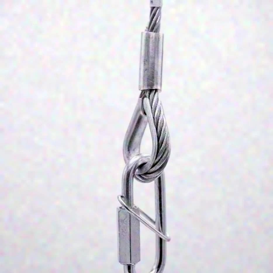 Safety cable 50 cm with secured locking link - Ø3 mm