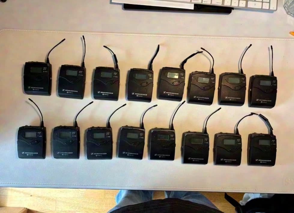 Sennheiser 16x EW 500 G3 + 16x SK 500 G3 wireless systems with BodyPacks