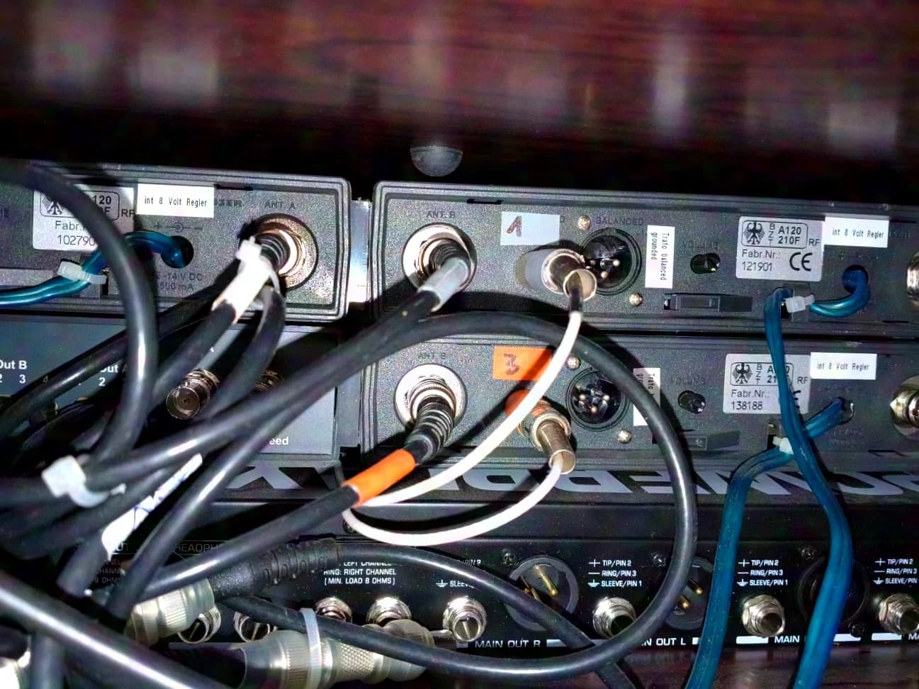Sennheiser 3-way wireless rack with headphone splitter